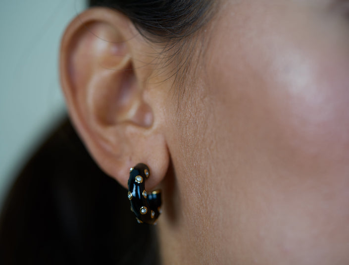 Midnight Zirconia Hoops