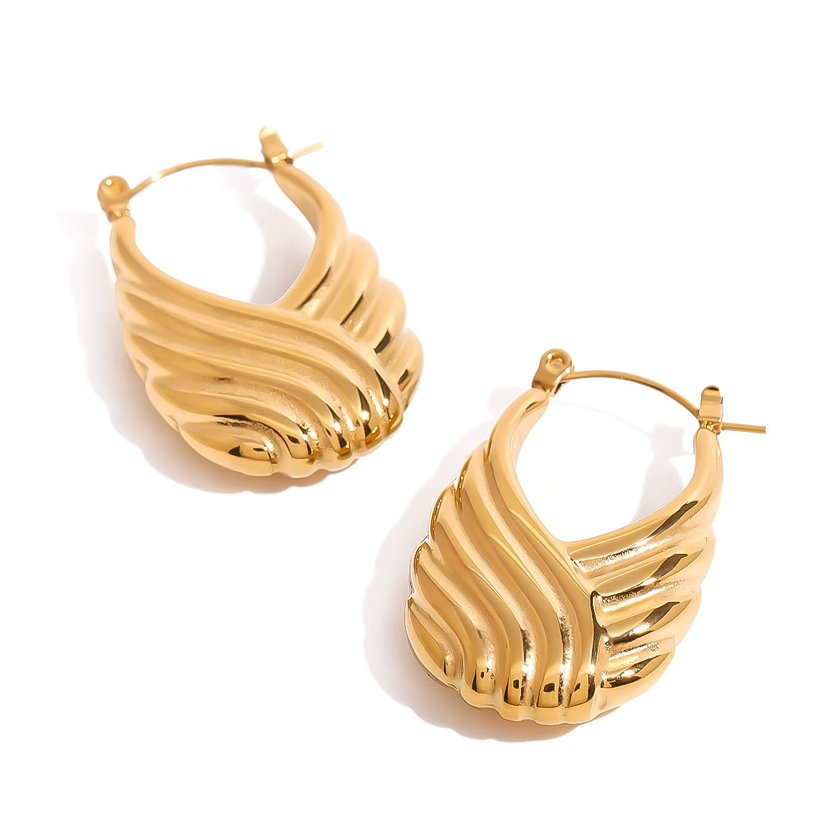 Wave Sculpted Hoops