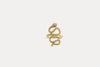 Gold serpent pavé ring, open coiled shape with glittering stone accents