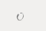 Silver crystal curve ring with pavé stones along the inner edge