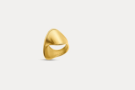 Sculpt Shield ring in gold tone with sculpted shield face