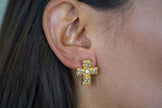 Textured Cross Earrings
