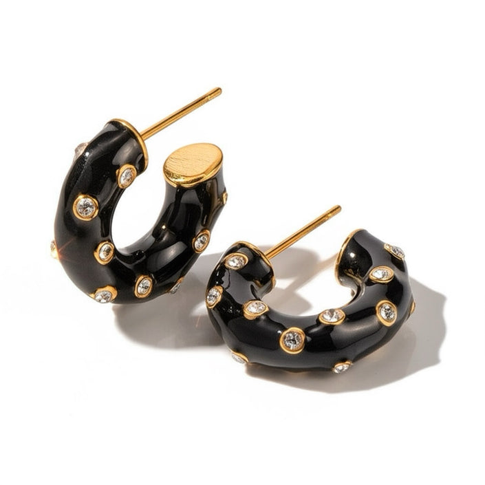 Midnight Zirconia Hoops